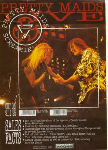 Pretty Maids - Screamin Live - Flyer