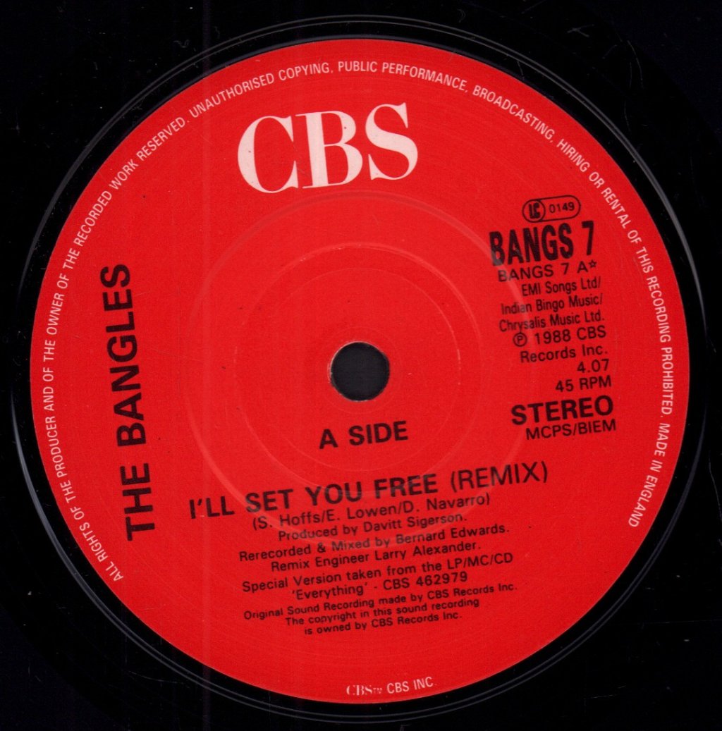 Bangles - I'll Set You Free - 7 Inch