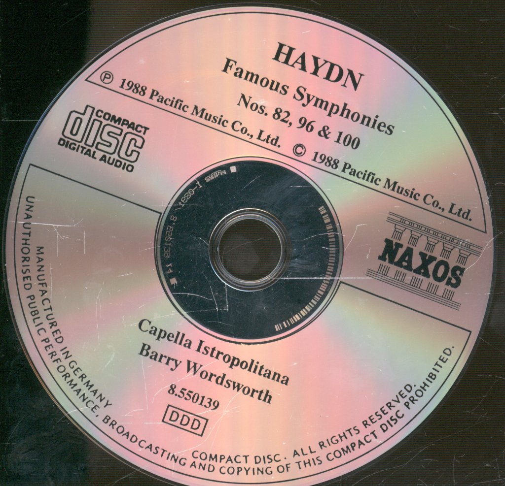 Capella Istropolitana, Barry Wordsworth - Haydyn - Famous Symphonies, Vol 1 (No.100 'Military' • No.82 'The Bear' • No.96 'The Miracle') - Cd