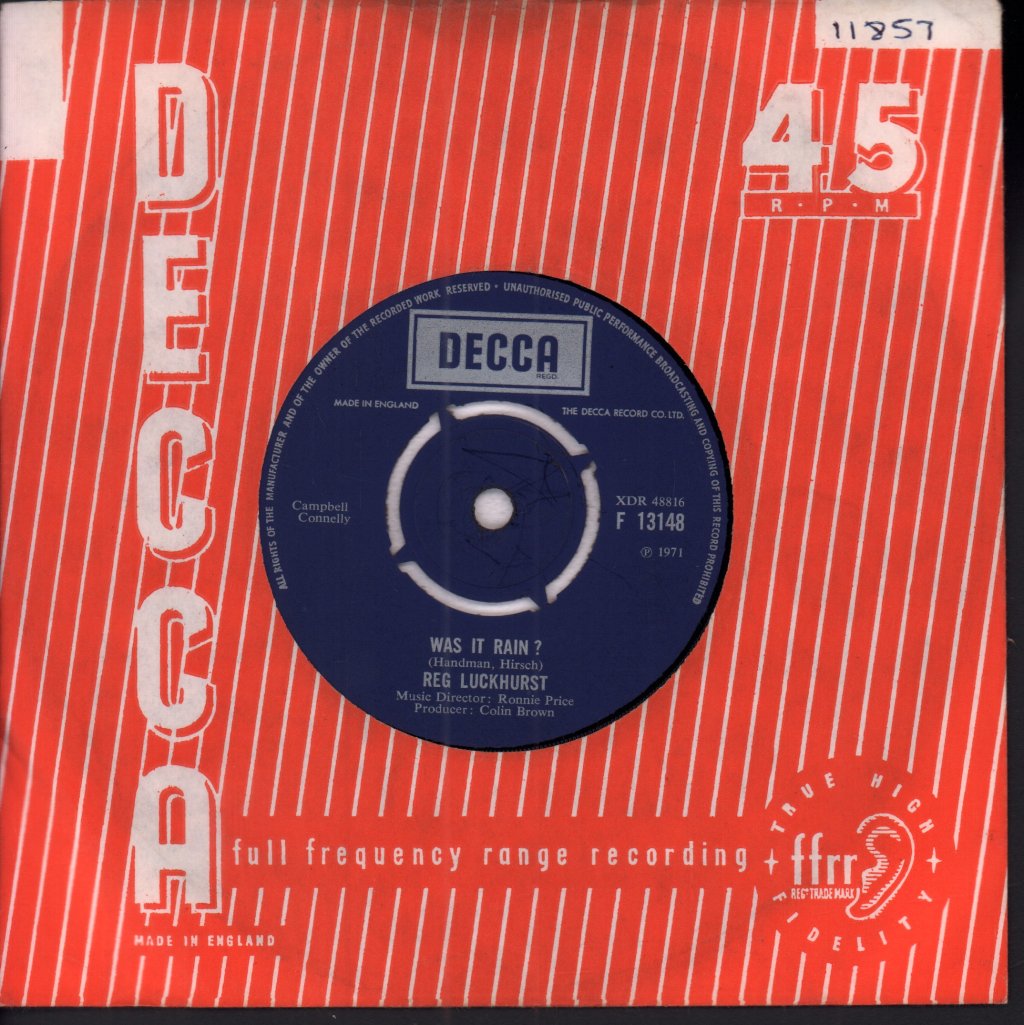 Reg Luckhurst - Your Cheatin' Heart - 7 Inch