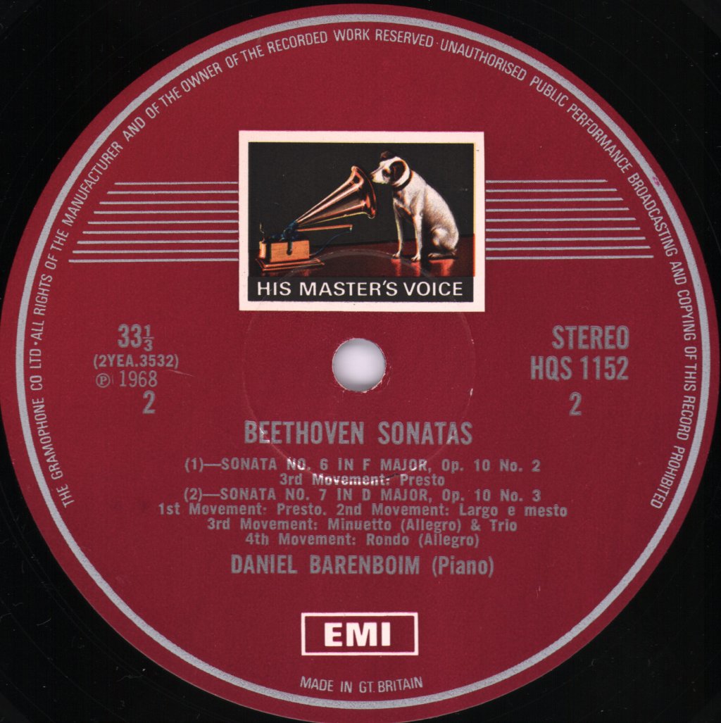 Daniel Barenboim - Beethoven Sonatas Op.10 Nos.1-3 / No.5 In C Minor - Lp
