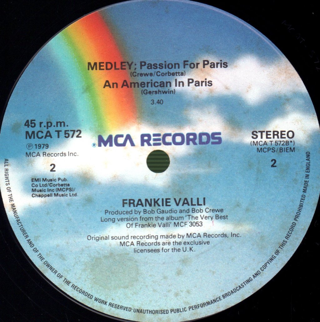 Frankie Valli - Medley: Passion For Paris - 12 Inch