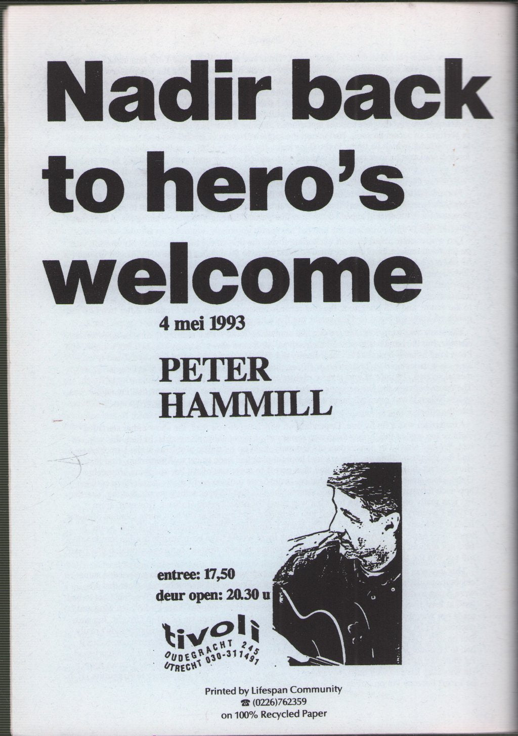 Peter Hammill and Van Der Graaf Generator - Pilgrims 22 - Fanzine