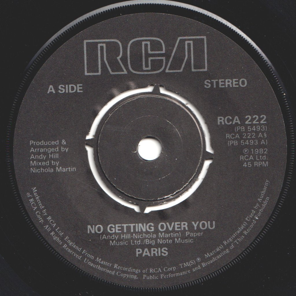 Paris (80'S Group) - No Getting Over You - 7 Inch