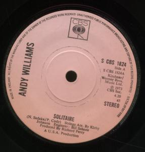 Andy Williams - Solitaire - 7 Inch