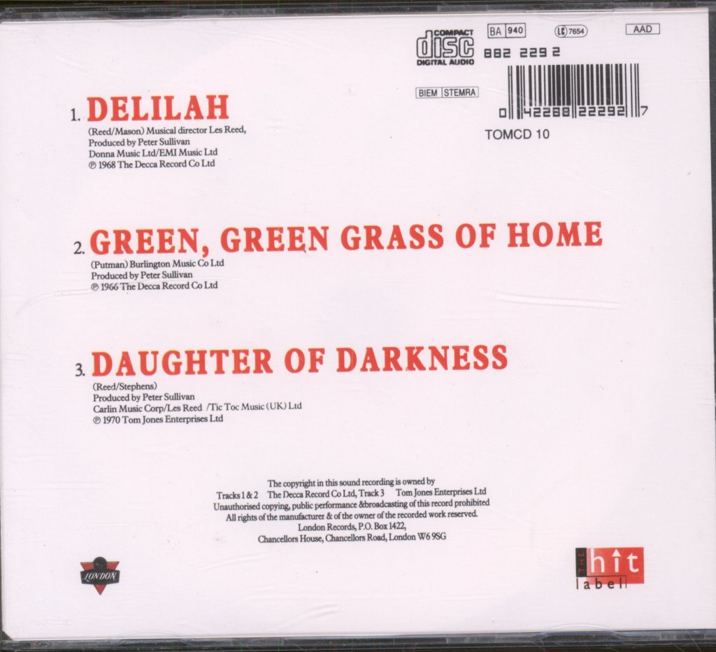 Tom Jones - Delilah - Cd