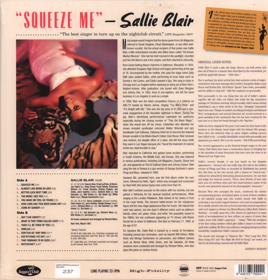 Sallie Blair - Squeeze Me - Lp