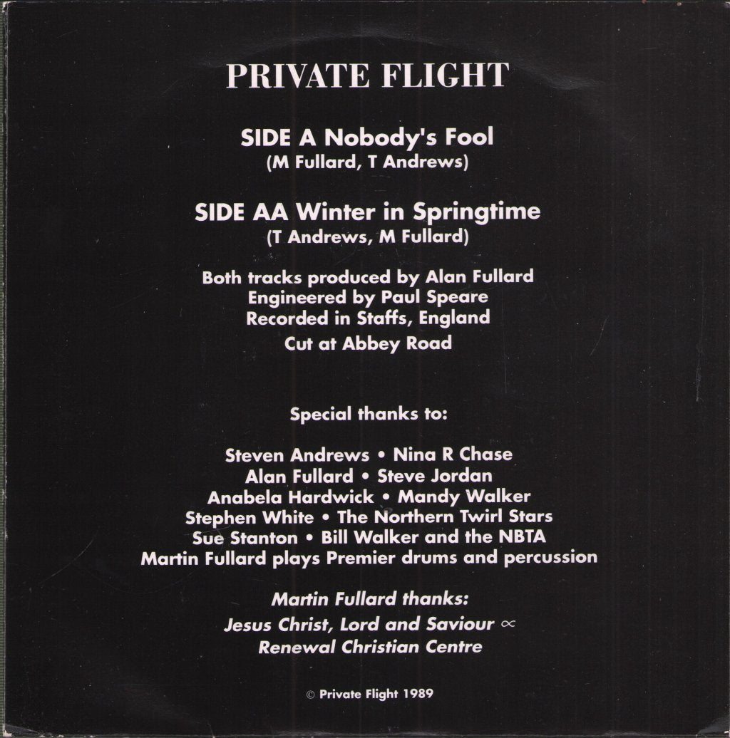 Private Flight - Nobody's Fool - 7 Inch