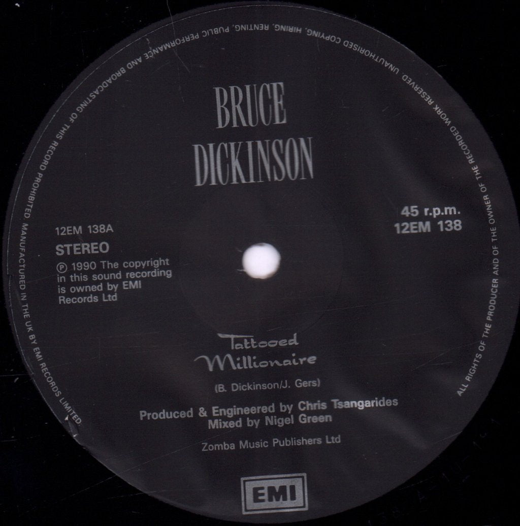 Bruce Dickinson - Tattooed Millionaire - 12 Inch