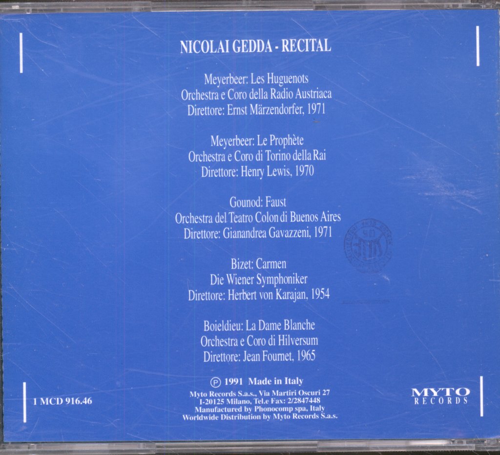 Nicolai Gedda - Recital - Cd