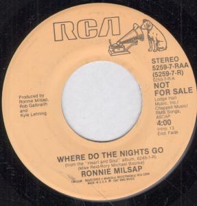 Ronnie Milsap - Where Do The Nights Go - 7 Inch