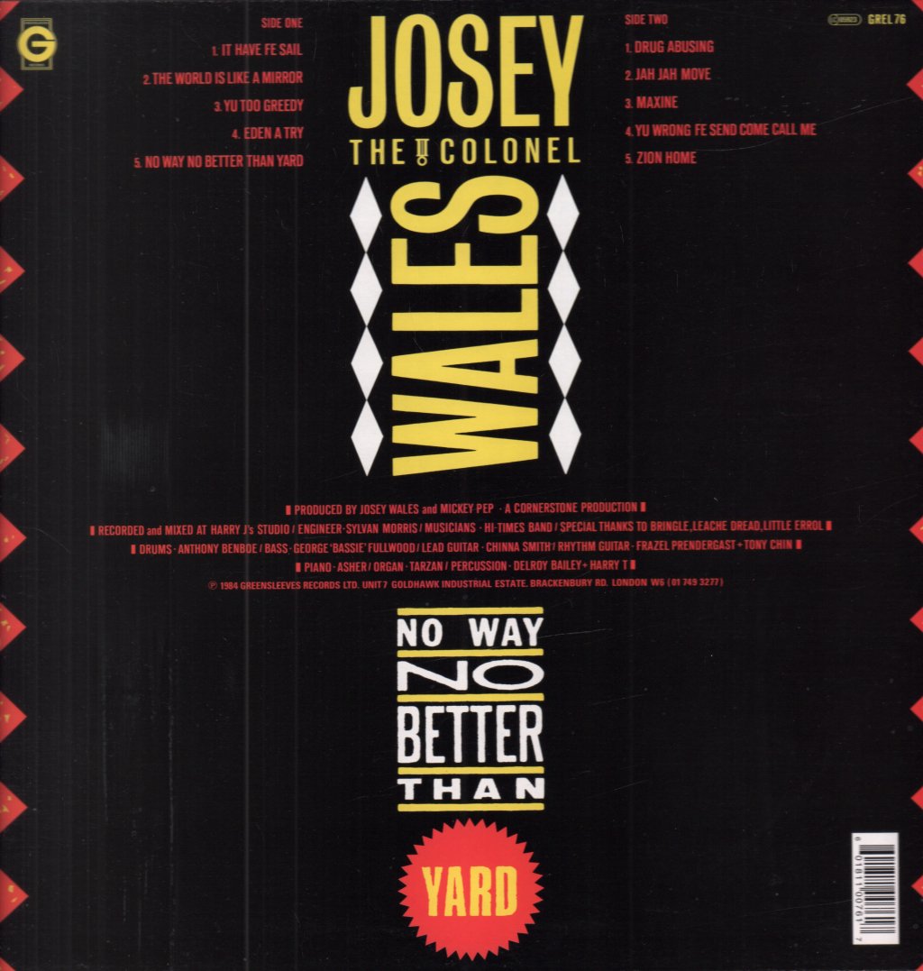 Josey Wales - No Way No Better Than Yard - Lp