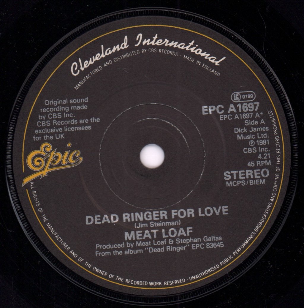 Meat Loaf - Dead Ringer For Love - 7 Inch