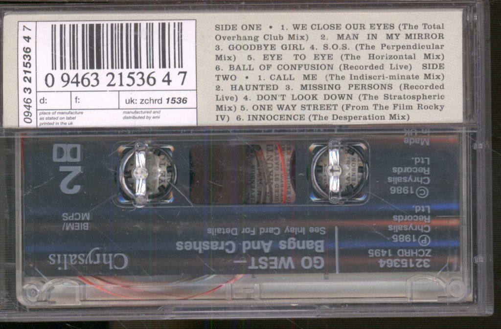 Go West - Bangs & Crashes - Cassette