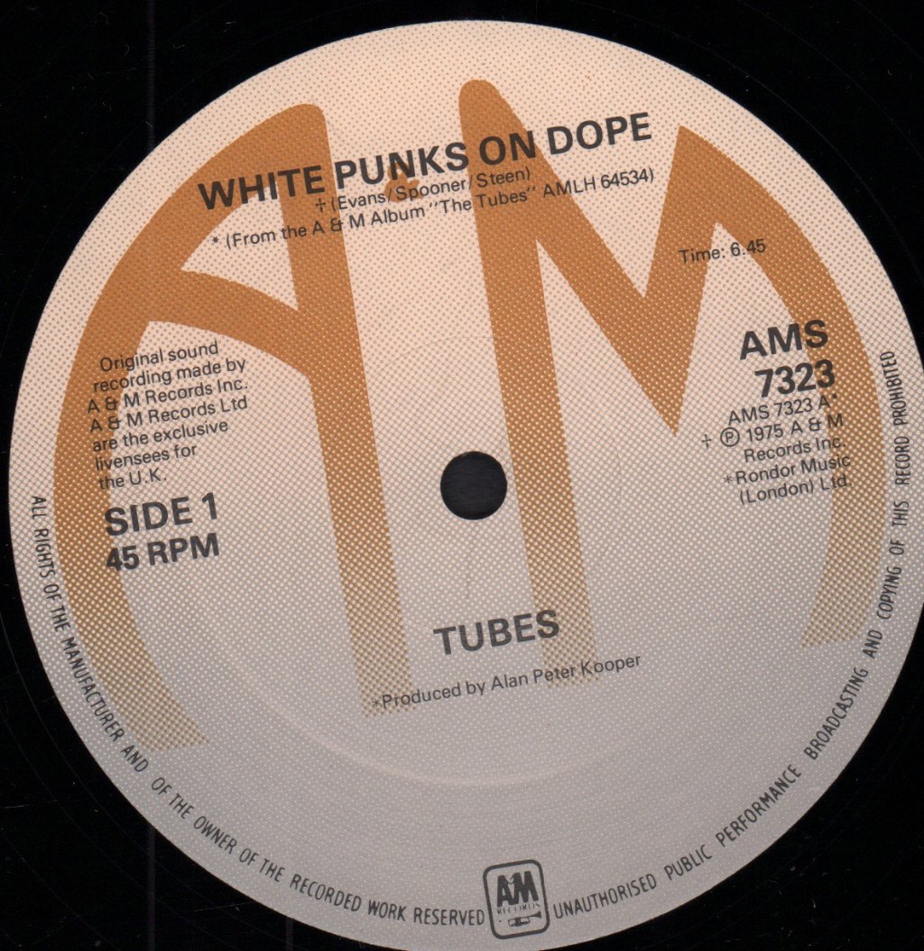 Tubes - White Punks On Dope - 12 Inch