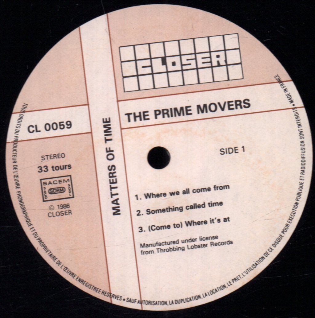 Prime Movers - Matters Of Time - Lp