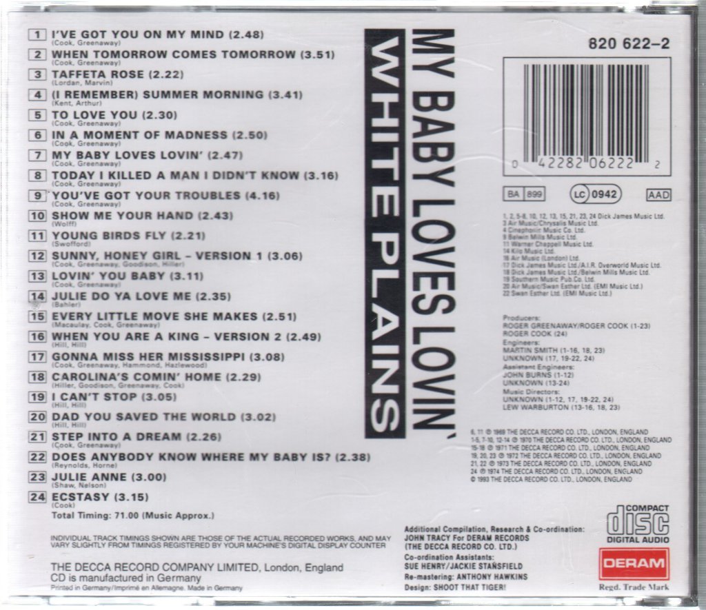 White Plains - My Baby Loves Lovin' - Cd