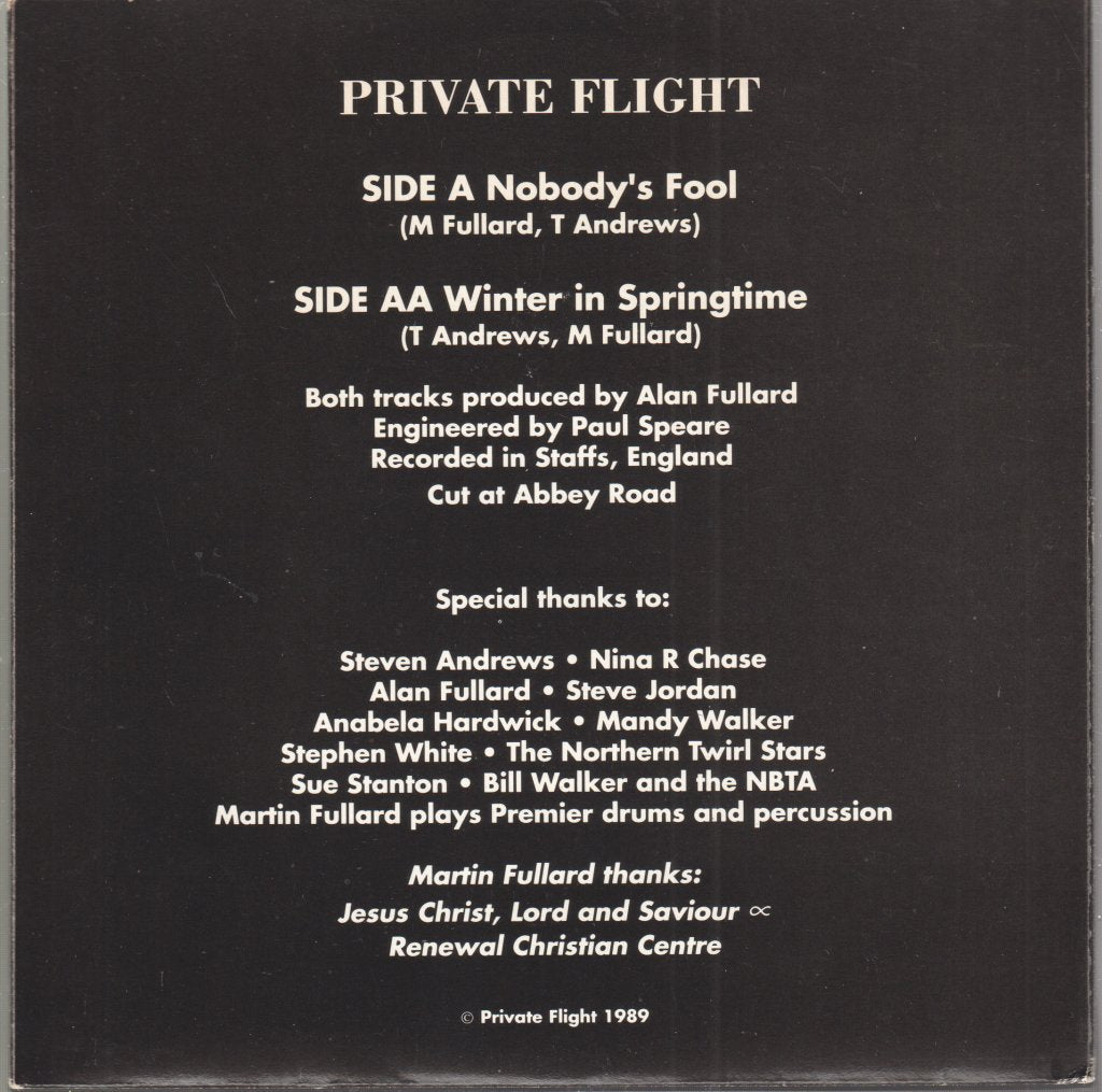 Private Flight - Nobody's Fool - 7 Inch