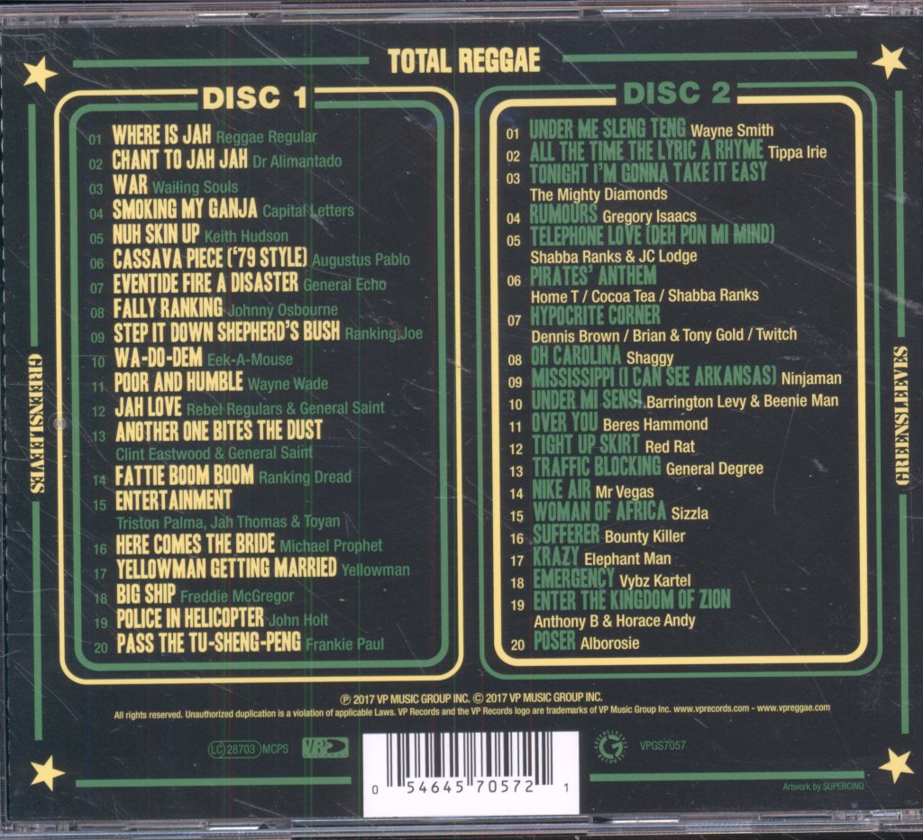 Various Artists - Total Reggae - Greensleeves 40th - 1977-2017 - Double Cd