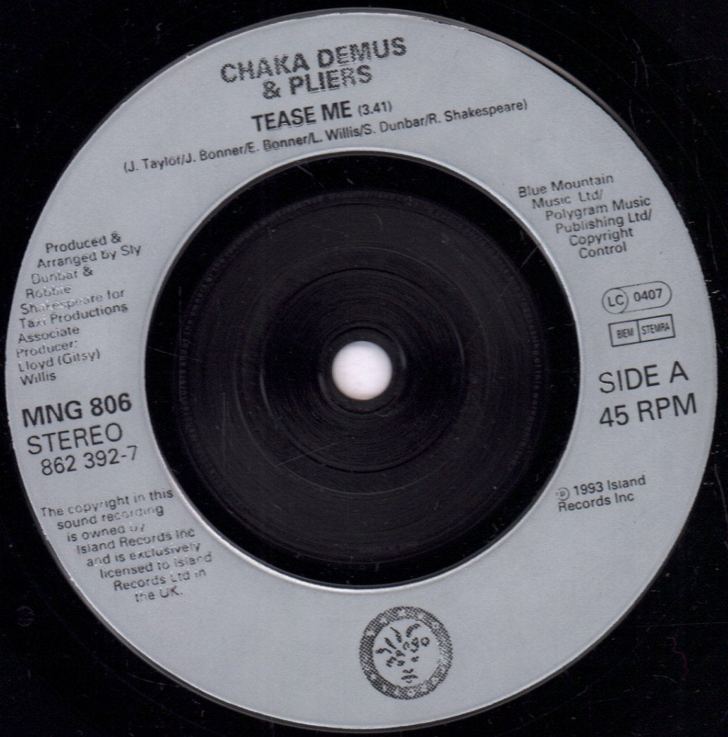 Chaka Demus And Pliers - Tease Me - 7 Inch