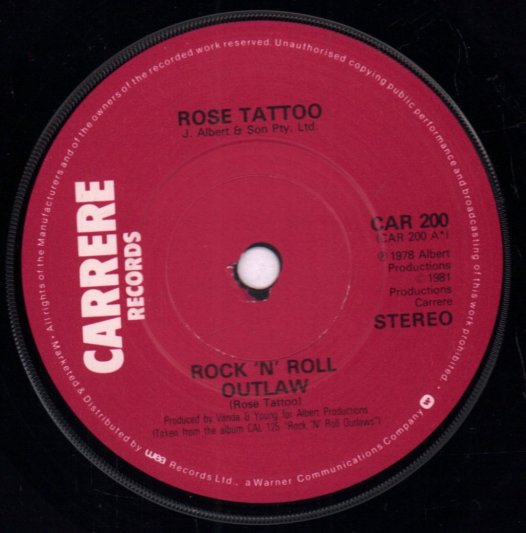 Rose Tattoo - Rock N Roll Outlaw - 7 Inch