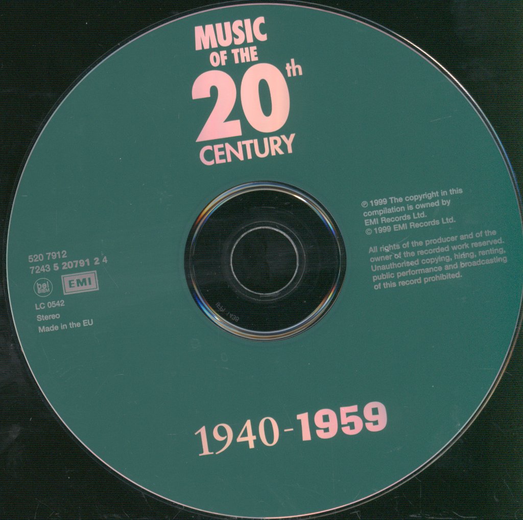 Various Artists - Music Of The 20th Century: 1940 - 1959 - Cd