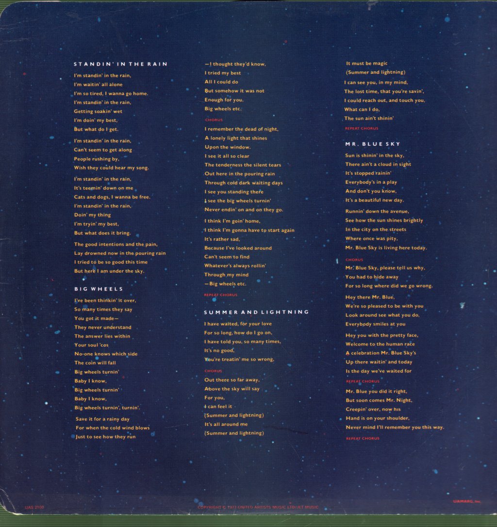 Electric Light Orchestra - Out Of The Blue - Double Lp