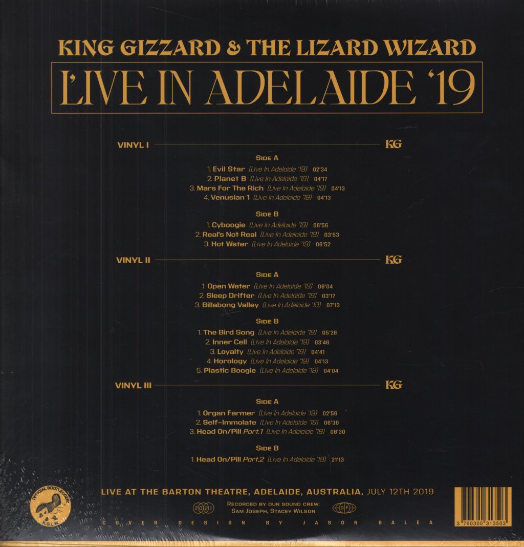 King Gizzard And The Lizard Wizard - Live In Adelaide '19 - Triple Lp