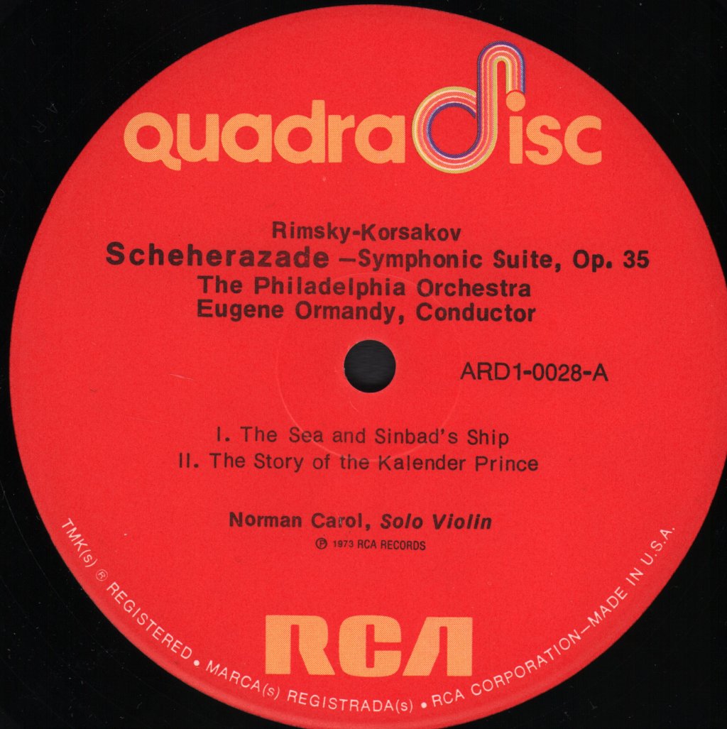 Eugene Ormandy / Philadelphia Orchestra / Norman Carol - Rimsky-Korsakov - Scheherazade - Lp