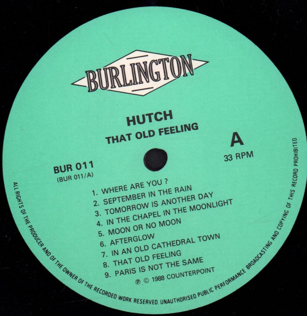 hutch (leslie hutchinson) - That Old Feeling - Lp