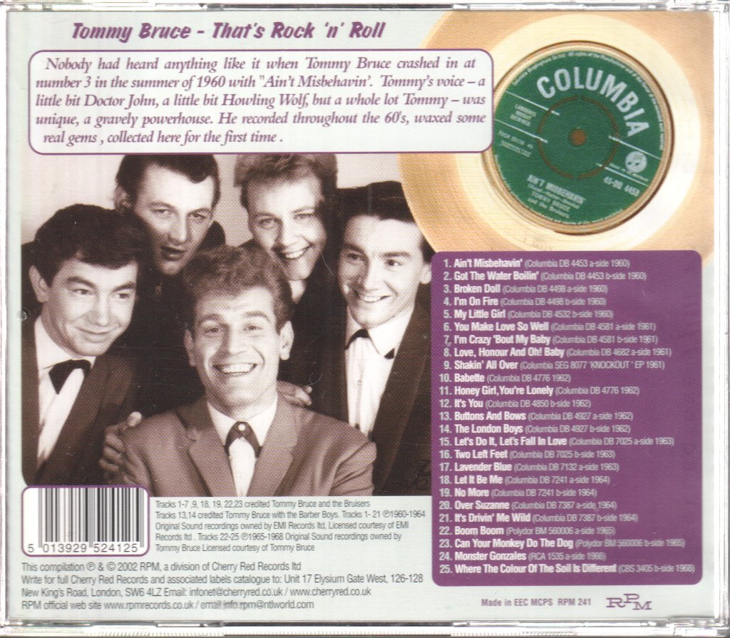 Tommy Bruce & The Bruisers - That's Rock 'n' Roll - Cd