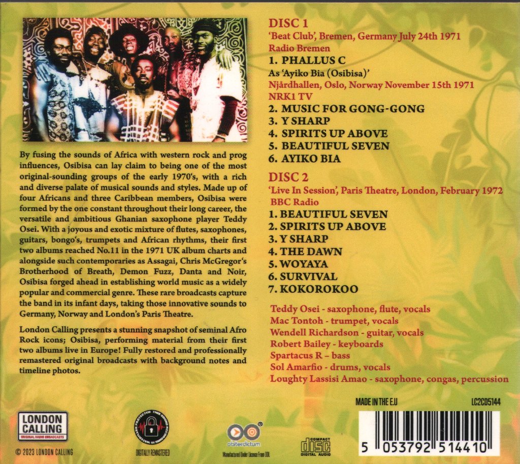 Osibisa - Lost '70s Live Shows - Double Cd