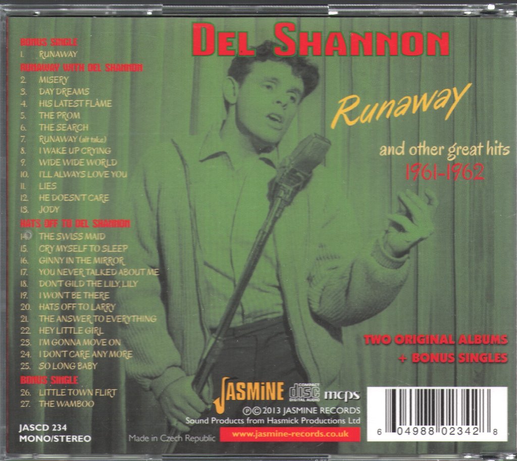 Del Shannon - Runaway And Other Great Hits 1961-1962 - Cd