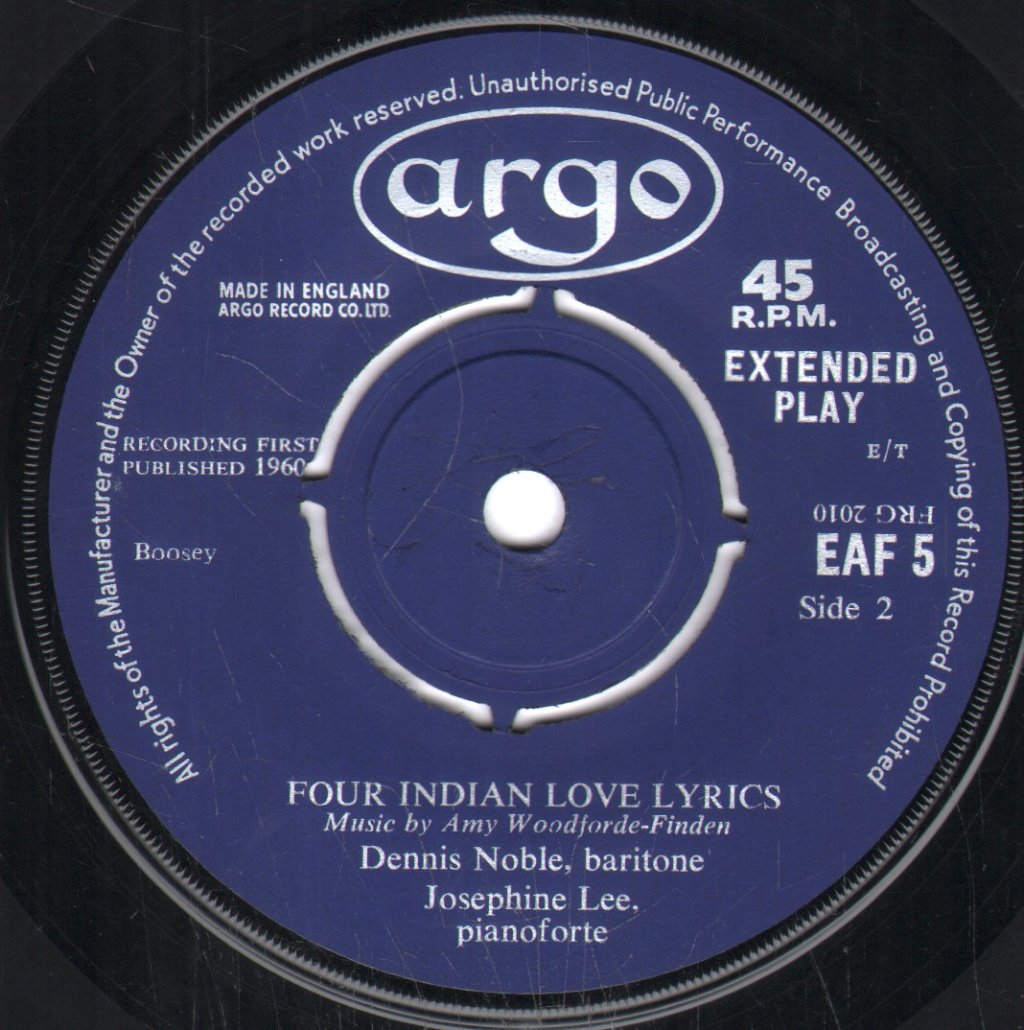 Dennis Noble - Four Indian Love Lyrics - 7 Inch