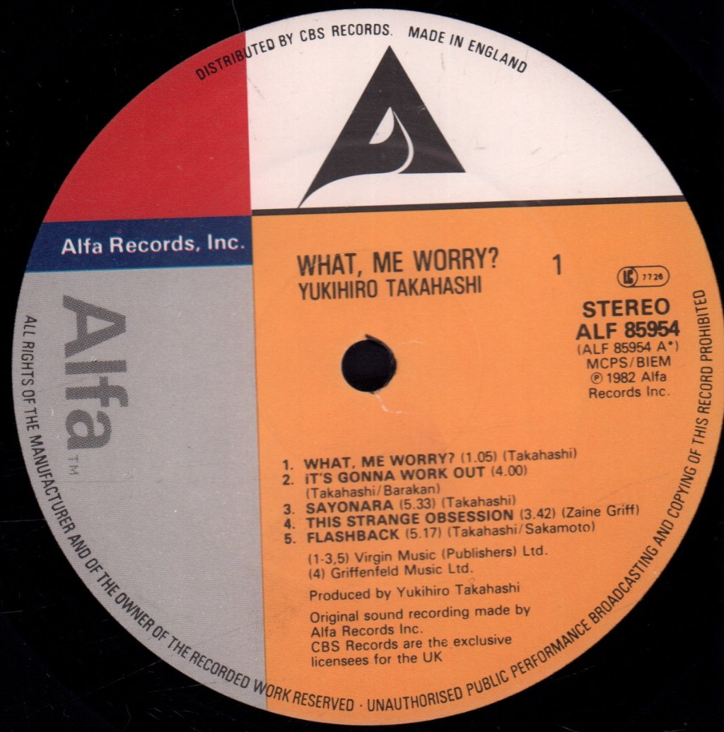 Yukihiro Takahashi - What Me Worry - Lp