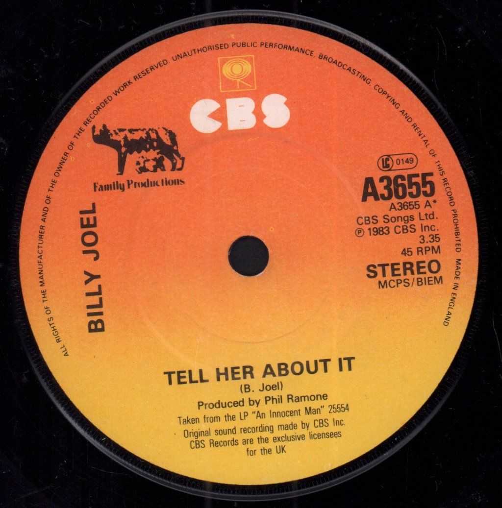 Billy Joel - Tell Her About It - 7 Inch