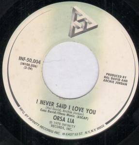 Orsa Lia - I Never Said I Love You - 7 Inch