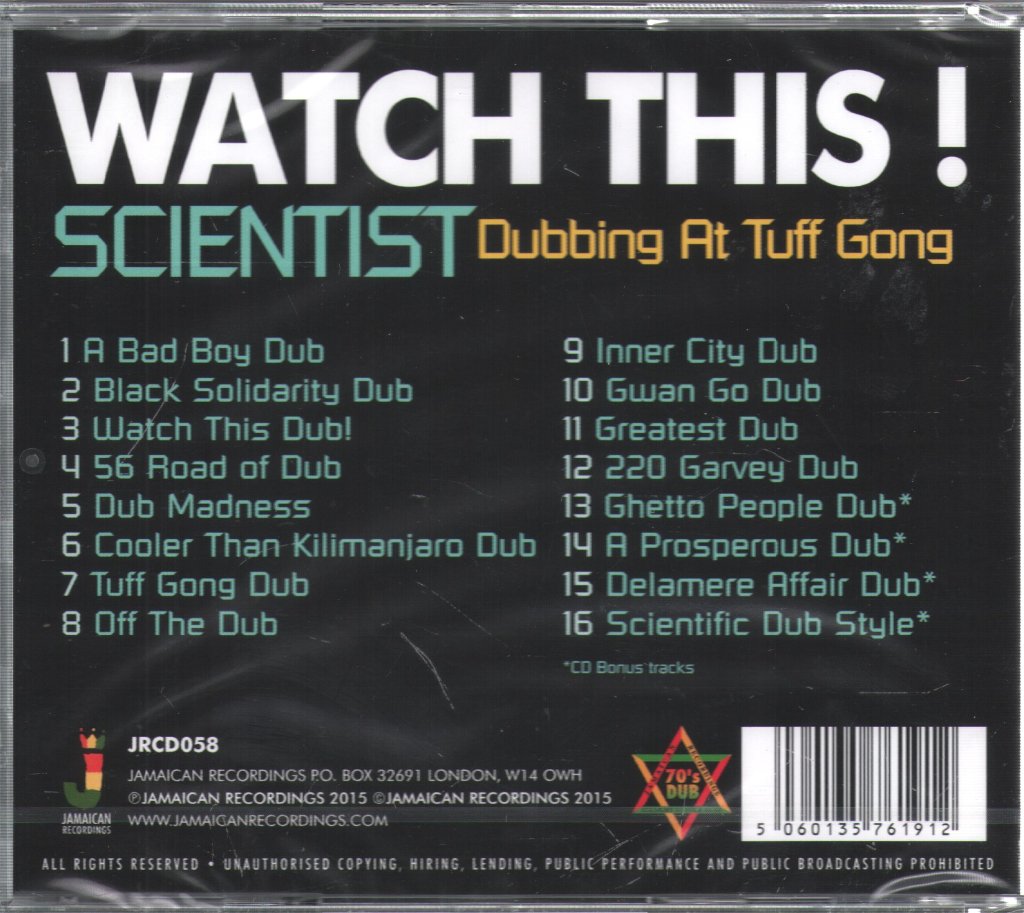 Scientist - Watch This! Dubbing At Tuff Gong - Cd