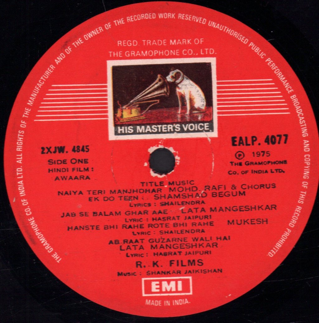 Shankar Jaikishan - Awāra - Lp