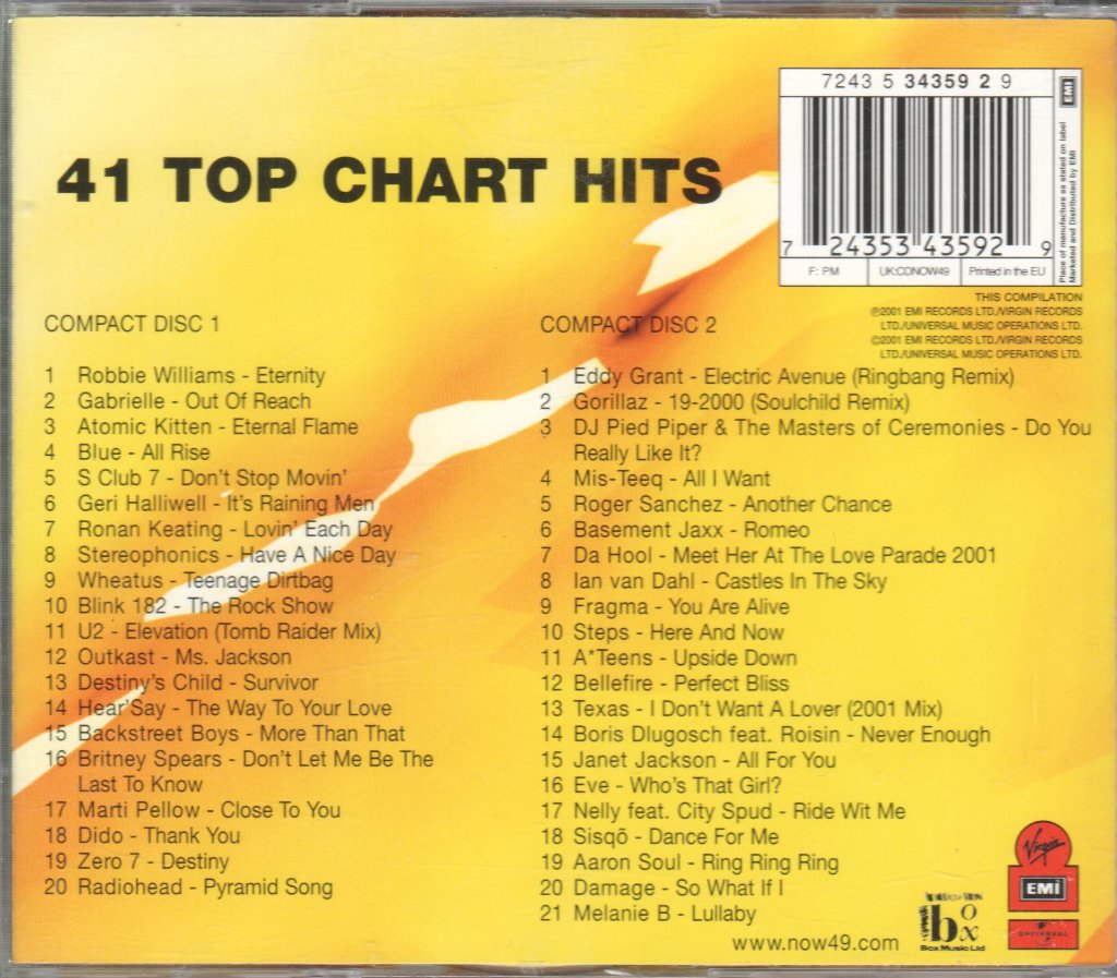Various Artists - Now That's What I Call Music! 49 - Double Cd
