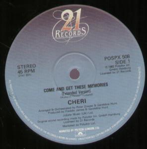 Cheri (Pop) - Come And Get These Memories - 12 Inch