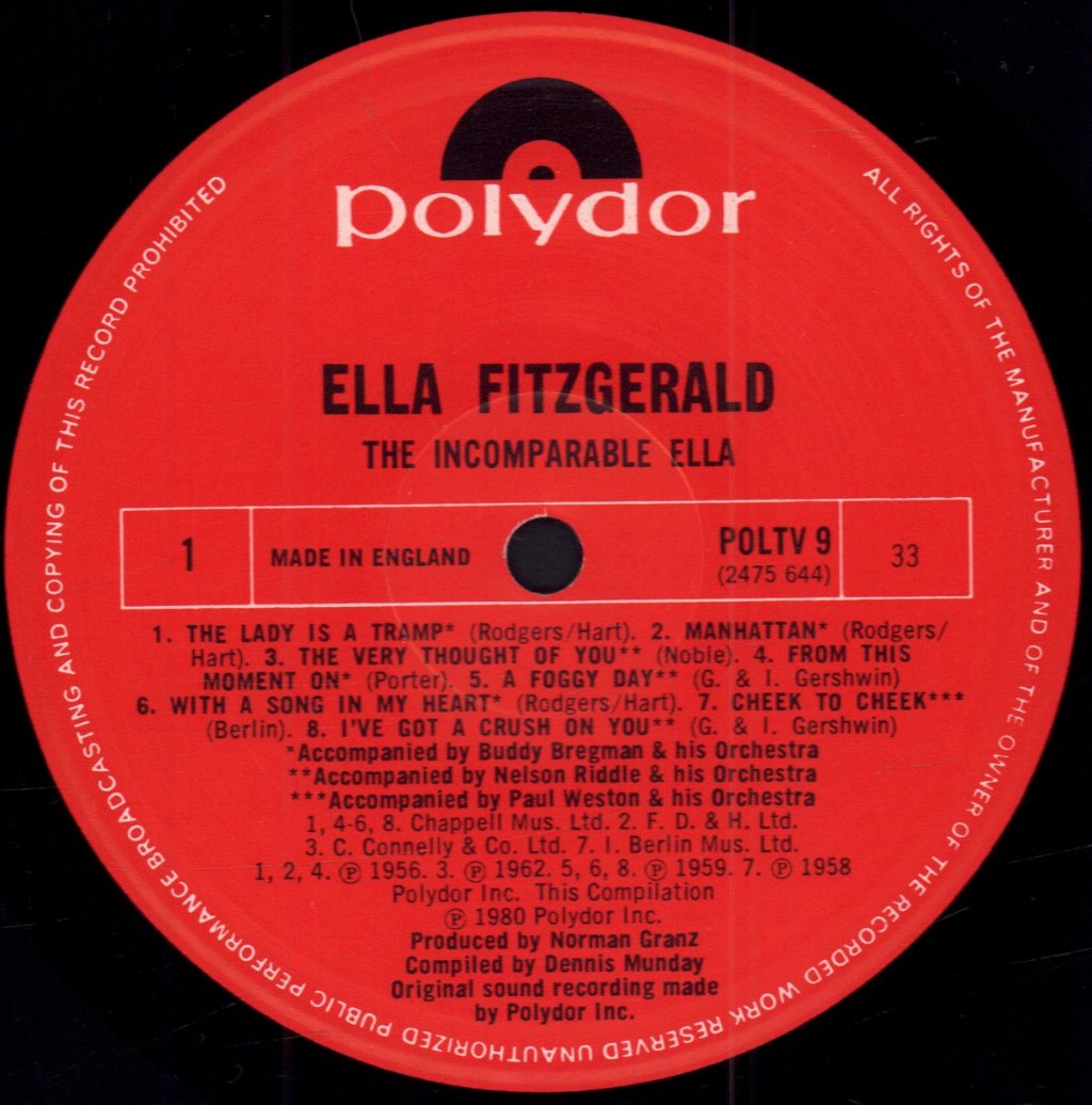 Ella Fitzgerald - Incomparable Ella - Lp