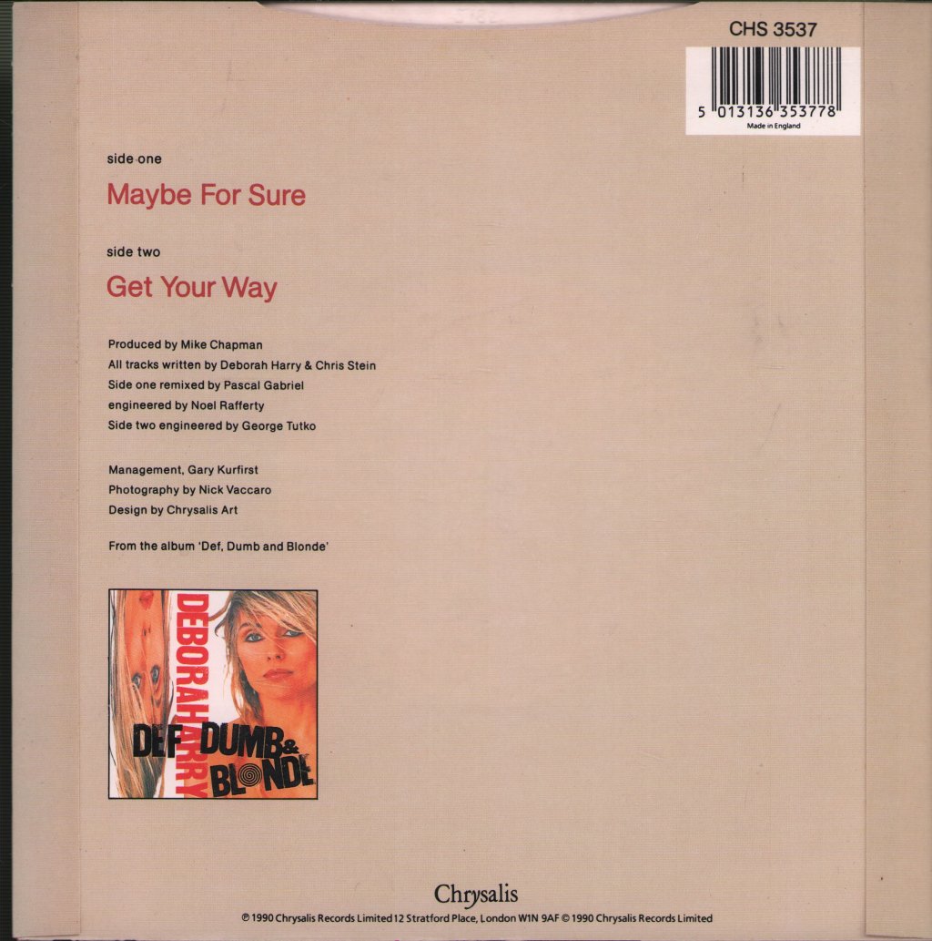 Deborah Harry - Maybe For Sure - 7 Inch