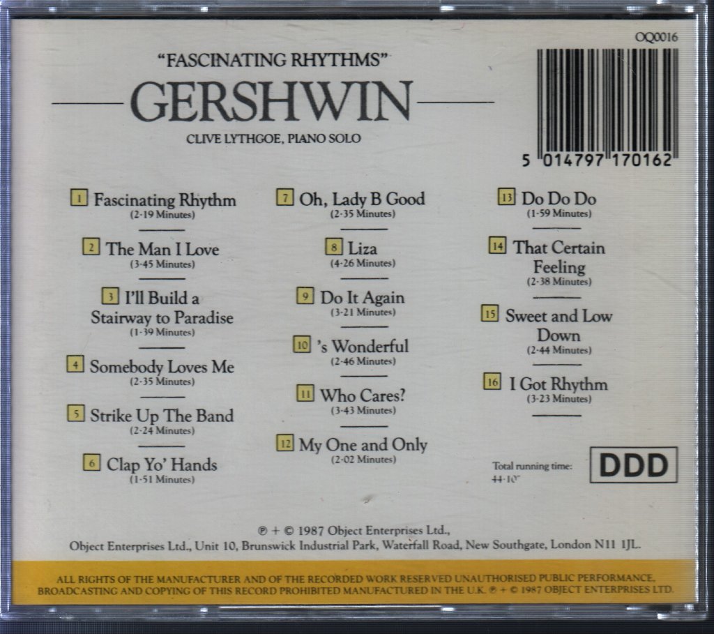 Clive Lythgoe - Gershwin's Fascinating Rhythms - Cd