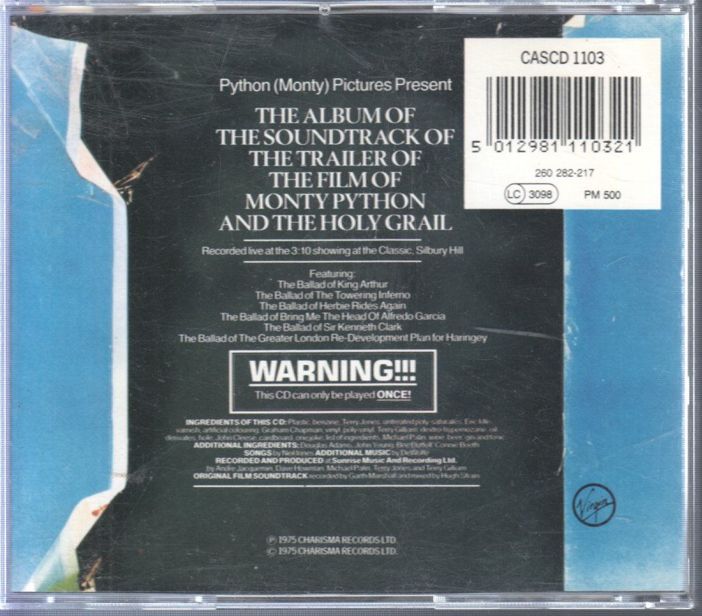 Monty Python - Album Of The Soundtrack Of The Trailer Of The Film Of Monty Python And The Holy Grail (Executive Version) - Cd