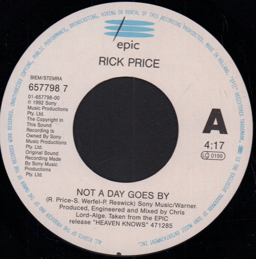 Rick Price (Rock/Metal) - Not A Day Goes By - 7 Inch