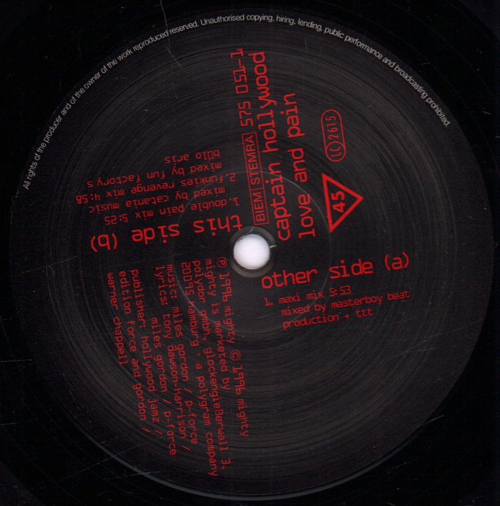 Captain Hollywood - Love And Pain - 12 Inch