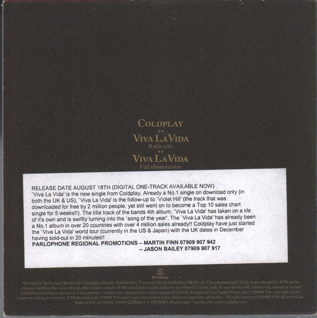 Coldplay - Viva La Vida - Cd