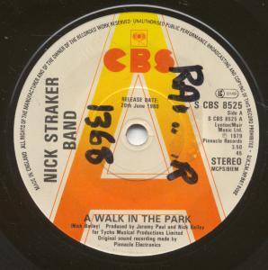 Nick Straker Band - A Walk In The Park - 7 Inch