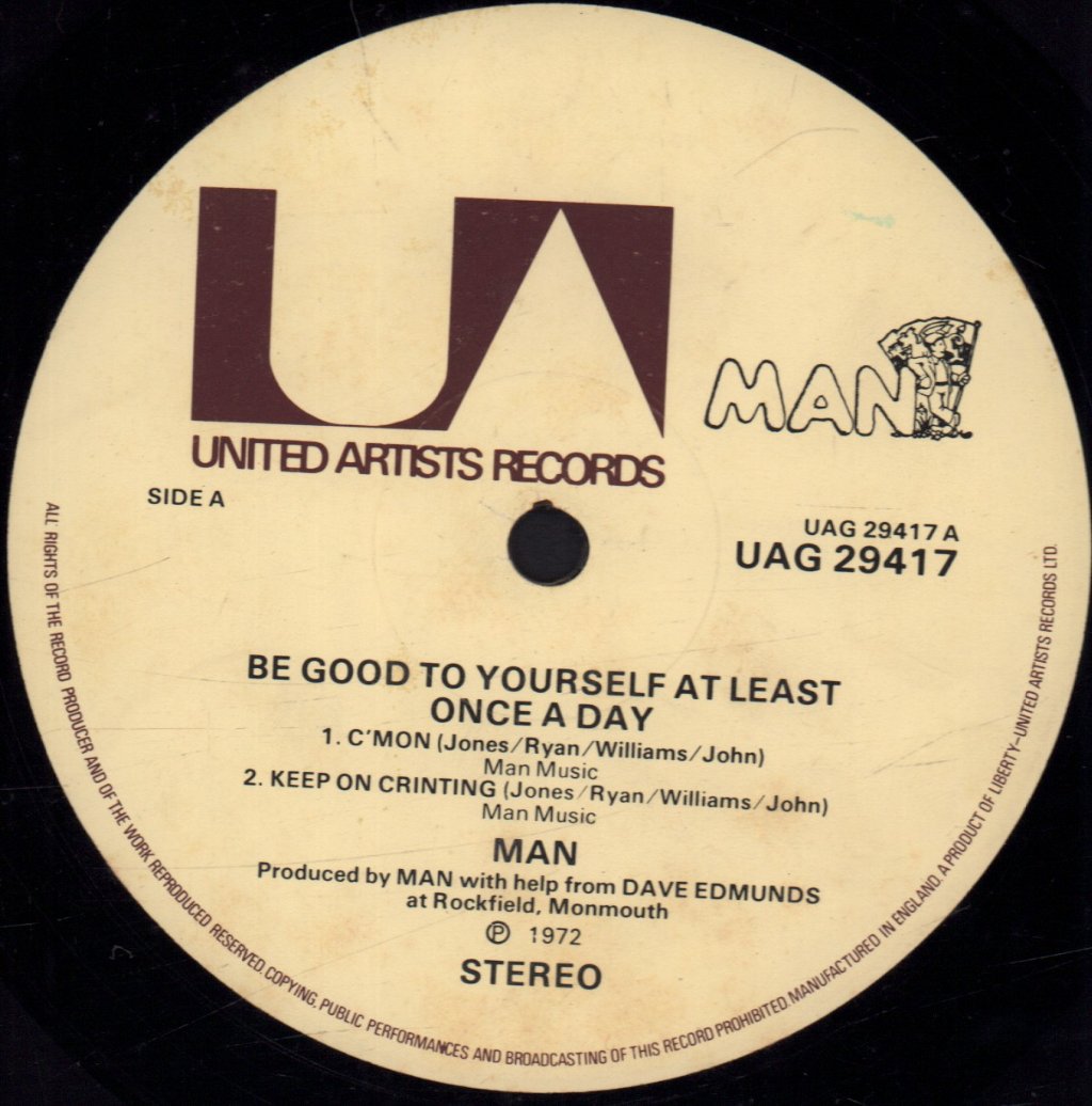 Man (Welsh Progressive Rock Group) - Be Good To Yourself - Lp